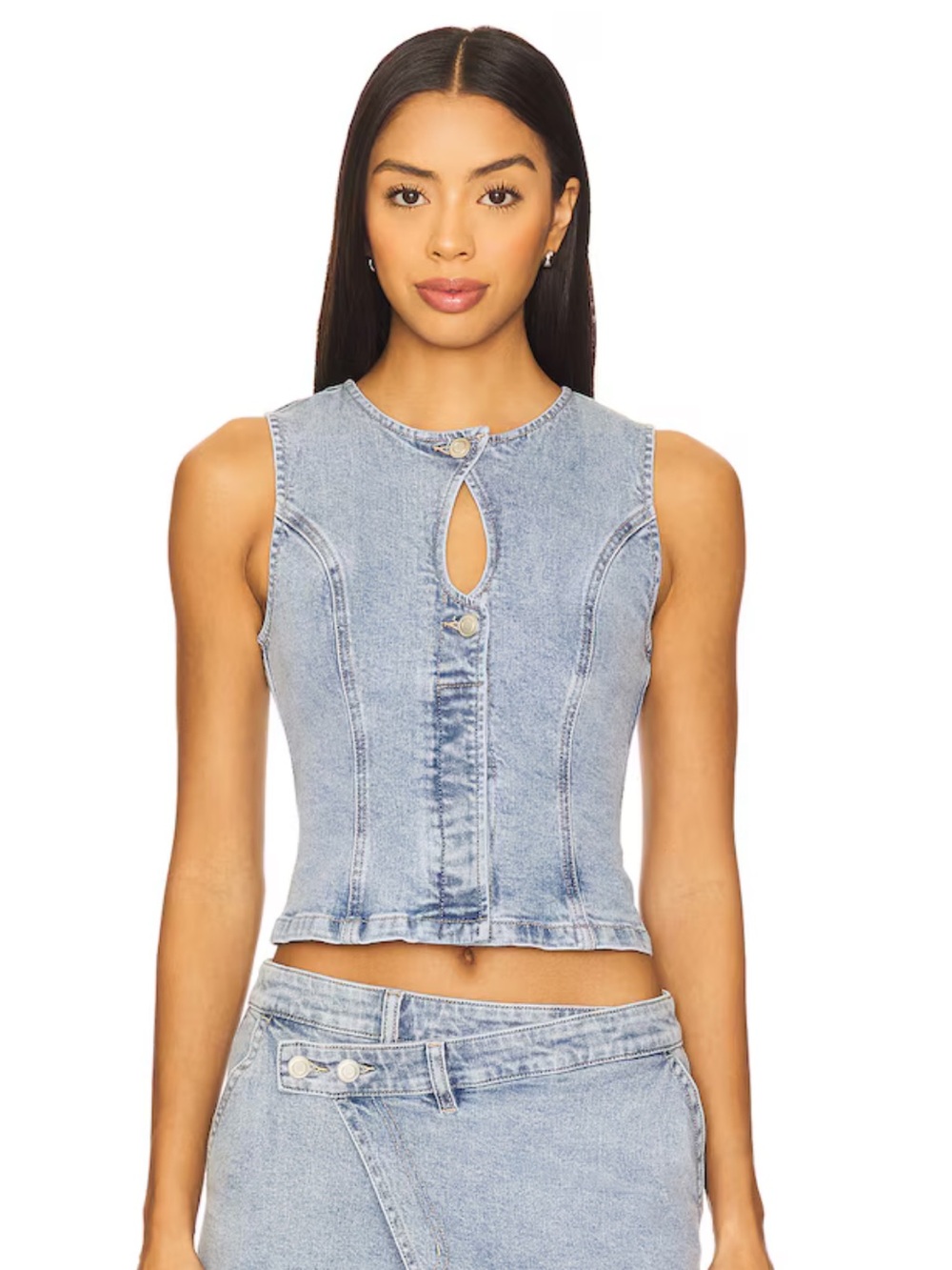 SOVERE Etch Denim Bodice in Heritage Blue, NWT